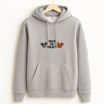Trick Or Treat Mouse Unisex Grey Hoodie