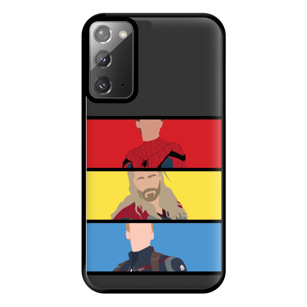 Superhero Team Red, Yellow And Blue Galaxy Note 20 Case
