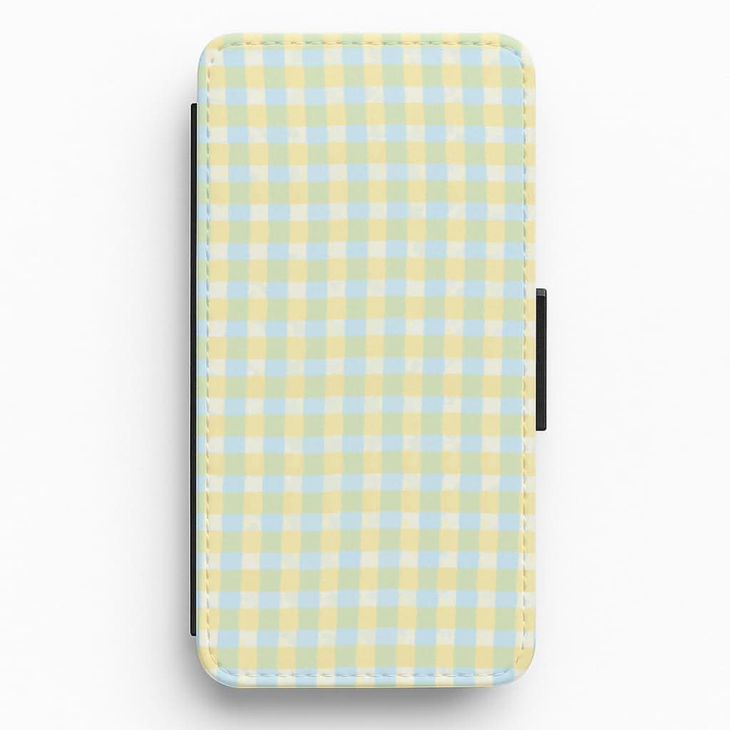 Lemonade Gingham Flip / Wallet Phone Case