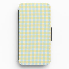 Lemonade Gingham Flip / Wallet Phone Case