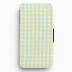 Lemonade Gingham Flip / Wallet Phone Case