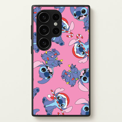 Christmas Cute Blue Alien Pattern Galaxy S24 Ultra Case