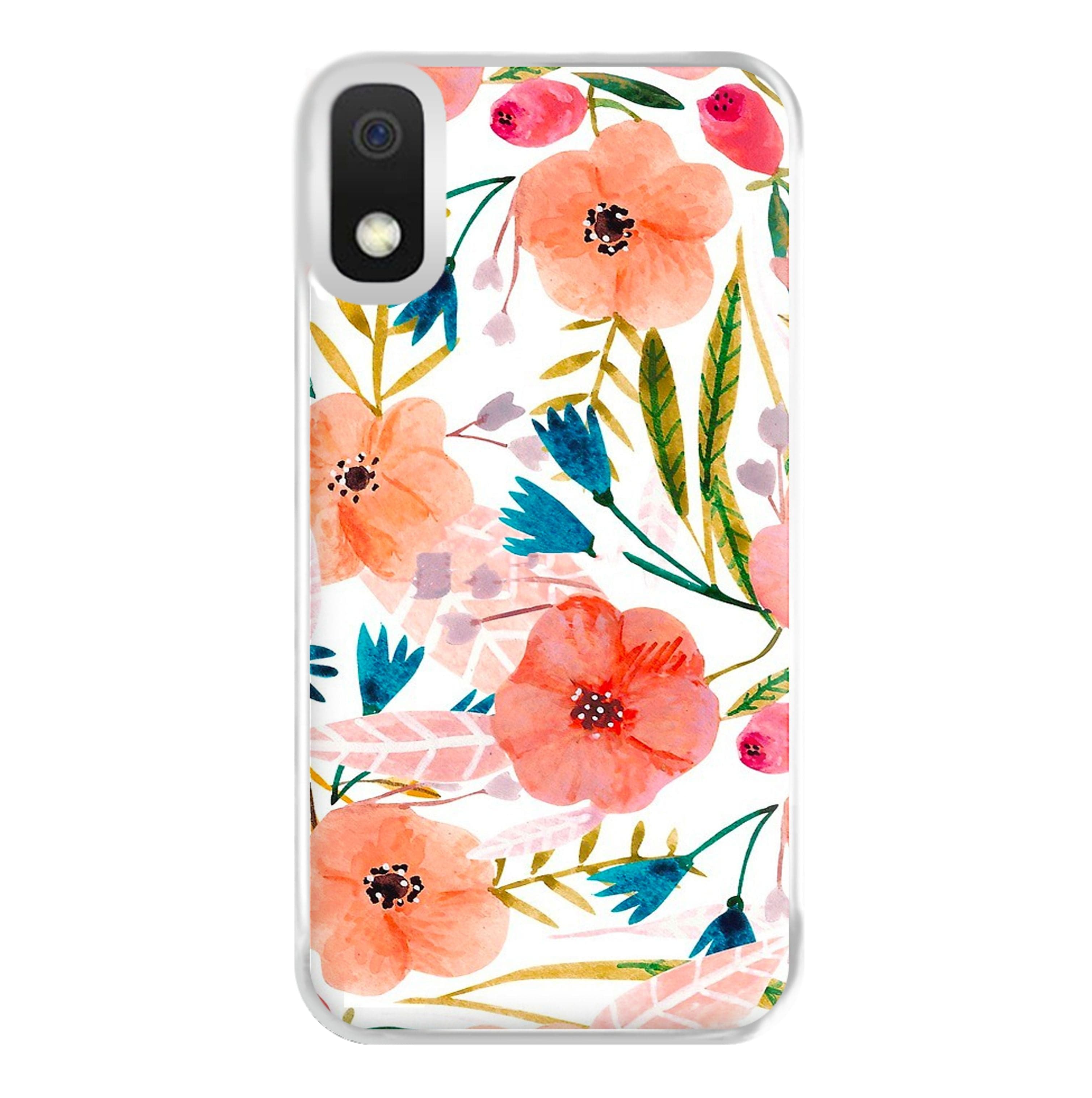 Peach Watercolour Floral Pattern Phone Case