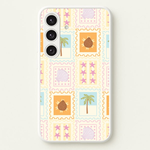 Tropical Stamps Galaxy S25 Case