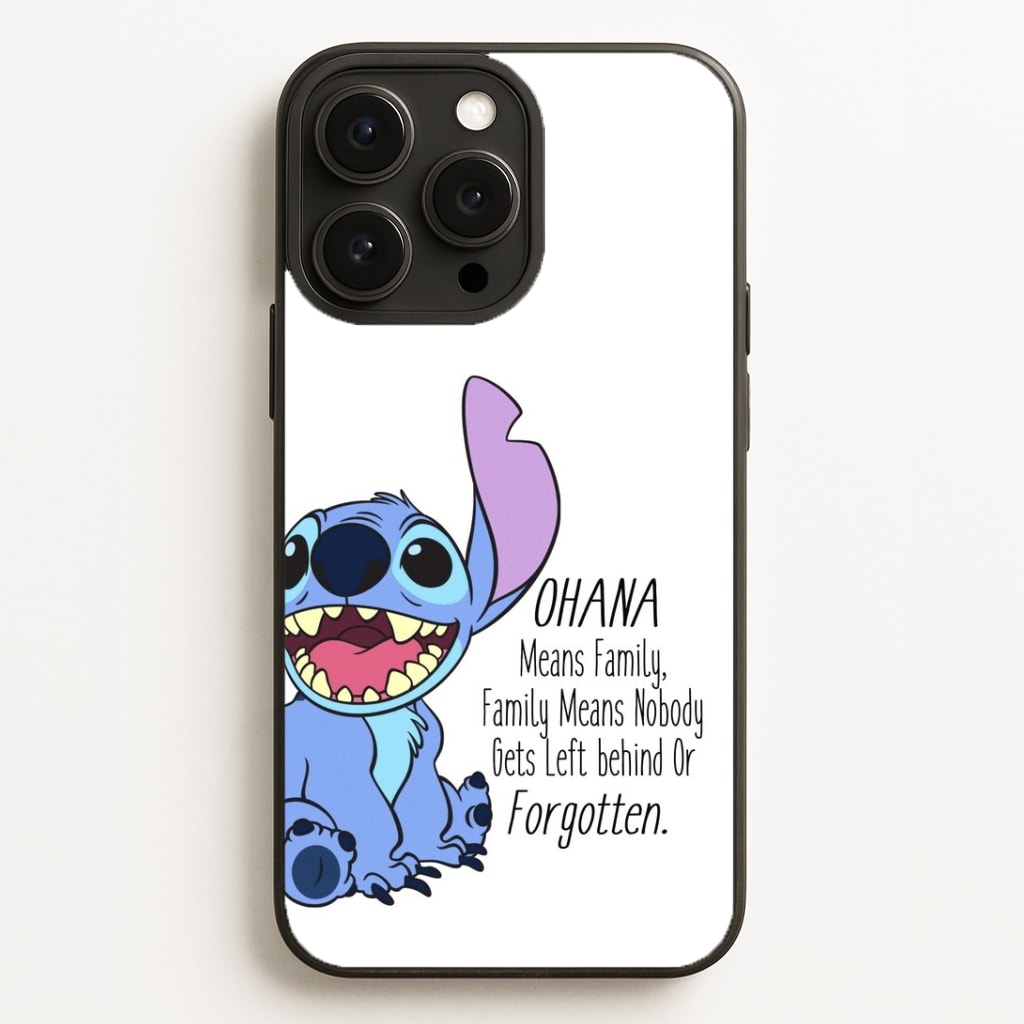 Ohana Means Family - Blue Alien Phone Case for iPhone, Samsung Galaxy and Google Pixel