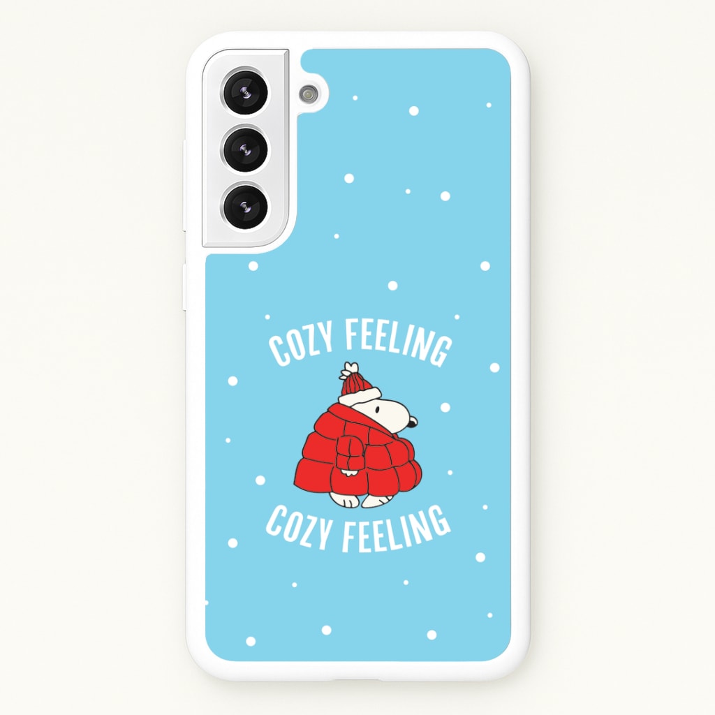 Cozy Feeling Cartoon Beagle Puffer Jacket Galaxy S21FE Case