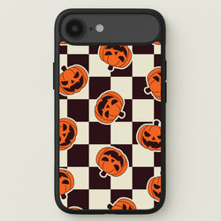 Pumpkin Stickers Checkered Pattern iPhone 17 Air Case