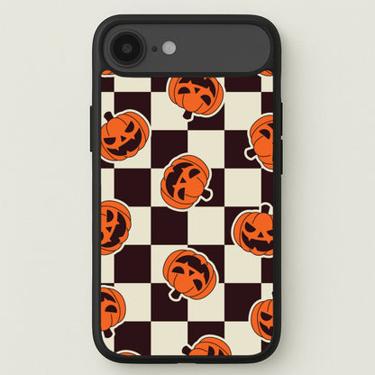 Pumpkin Stickers Checkered Pattern iPhone 17 Air Case