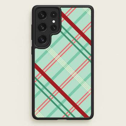 Pastel Tartan Christmas Pattern Galaxy S22 Ultra Case