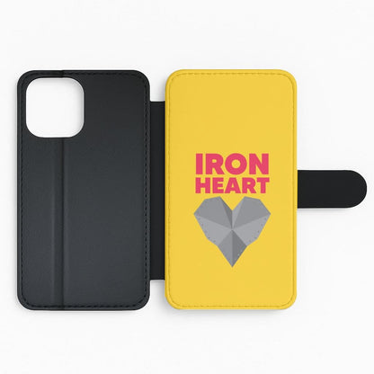 Metal Heart Flip Phone Case