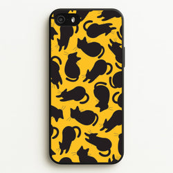 Black Cat Silhouettes Pattern iPhone 5 / 5s / SE 2016 Case