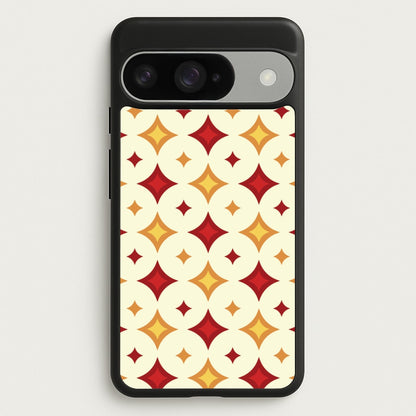 Geometric Christmas Stars Pattern Google Pixel 10 / 10 Pro Case