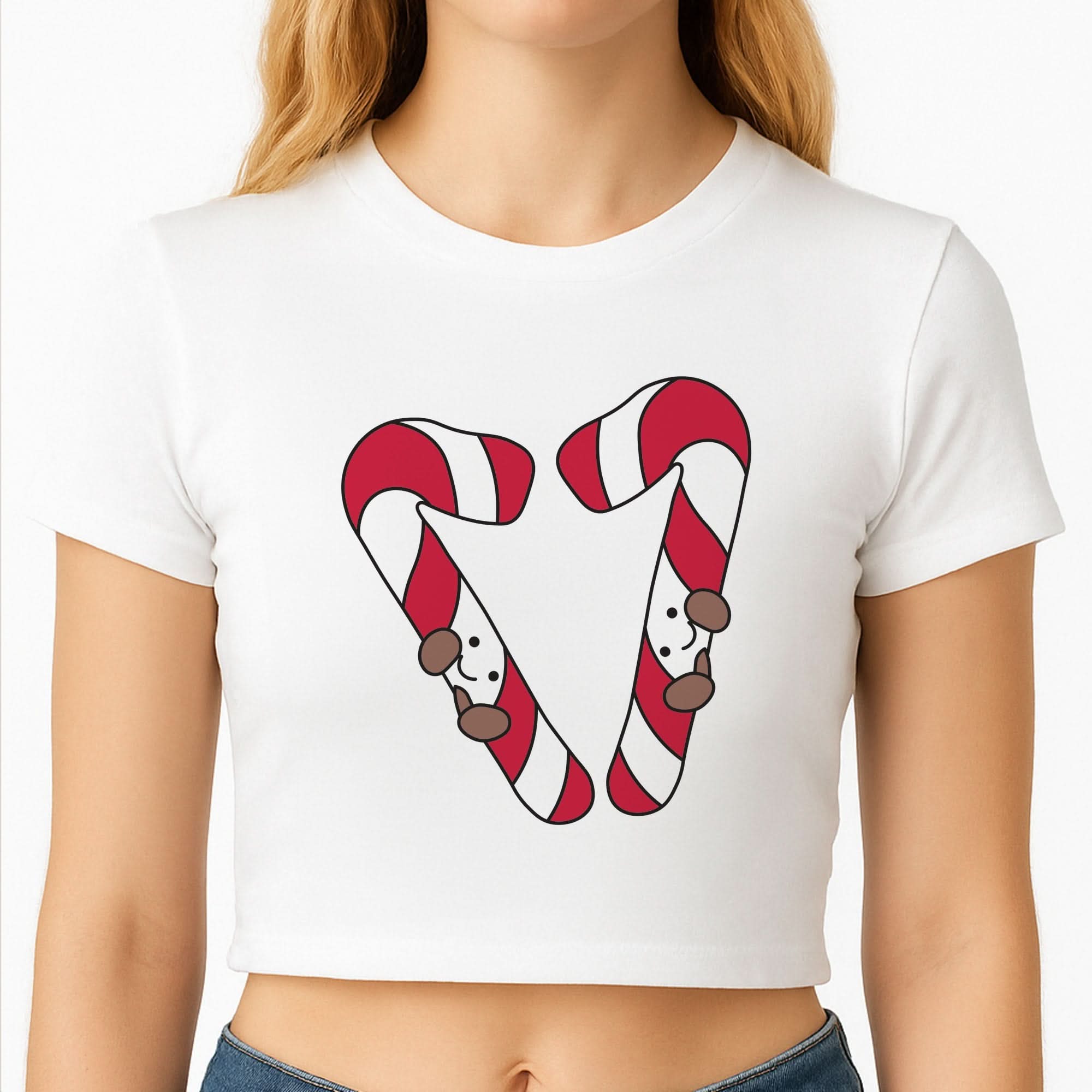 Christmas Candycane Plushies Crop Top