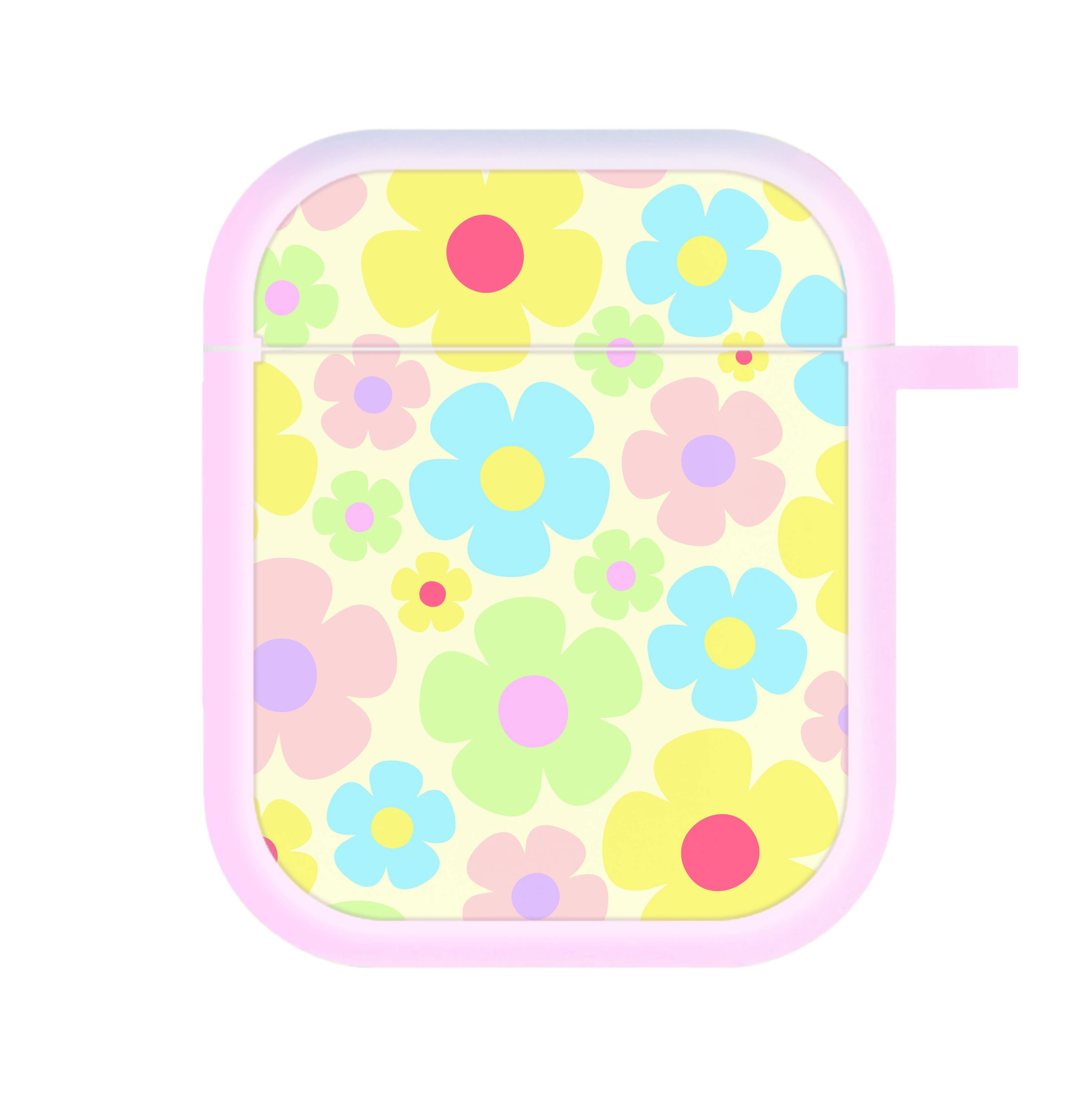 Rainbow Flowers Pattern AirPods Case