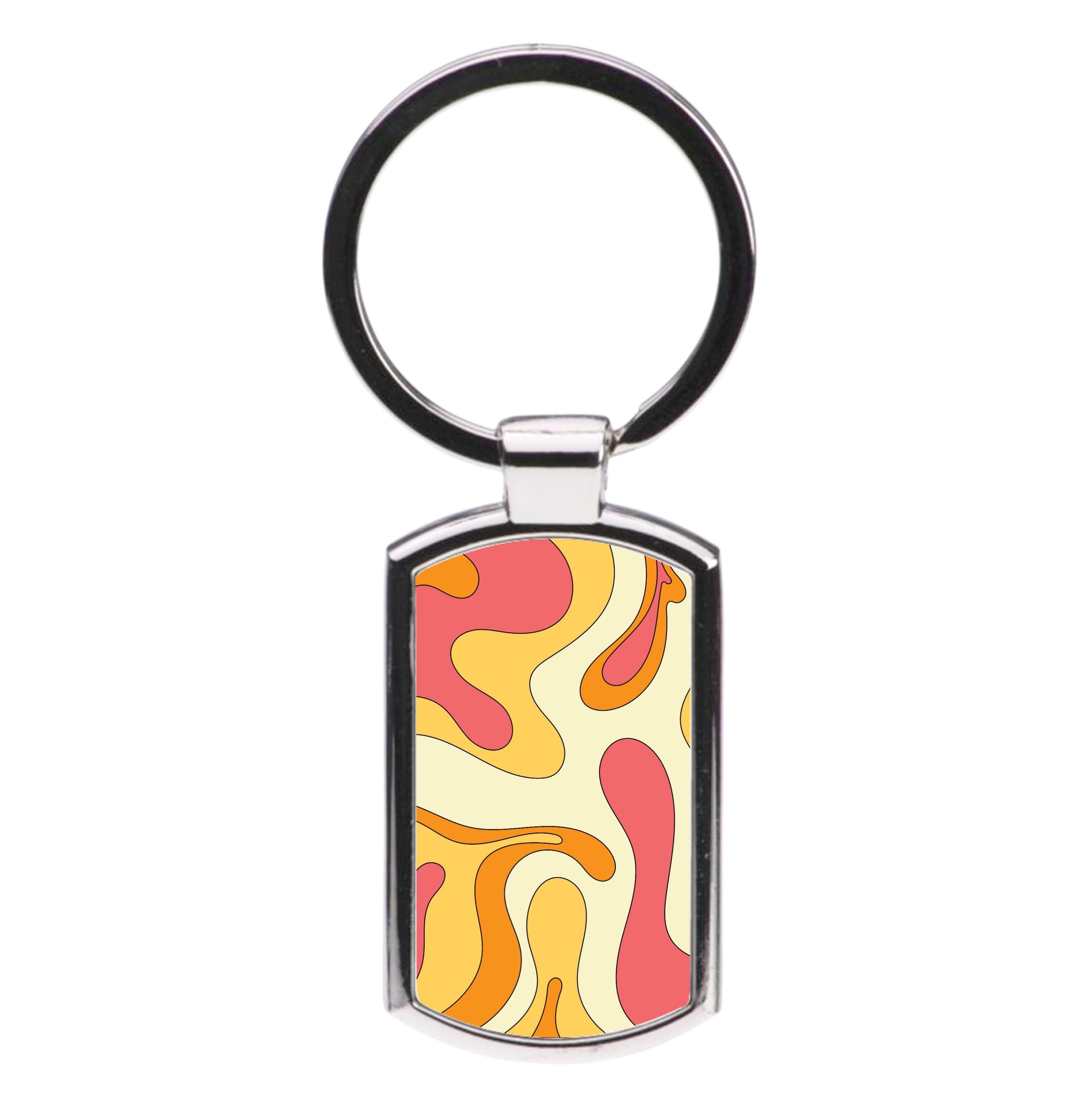 Pastel Waves Abstract Pattern Luxury Keyring