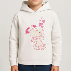 Cartoon Beagle Valentine Hearts Pattern Boys Hoodie