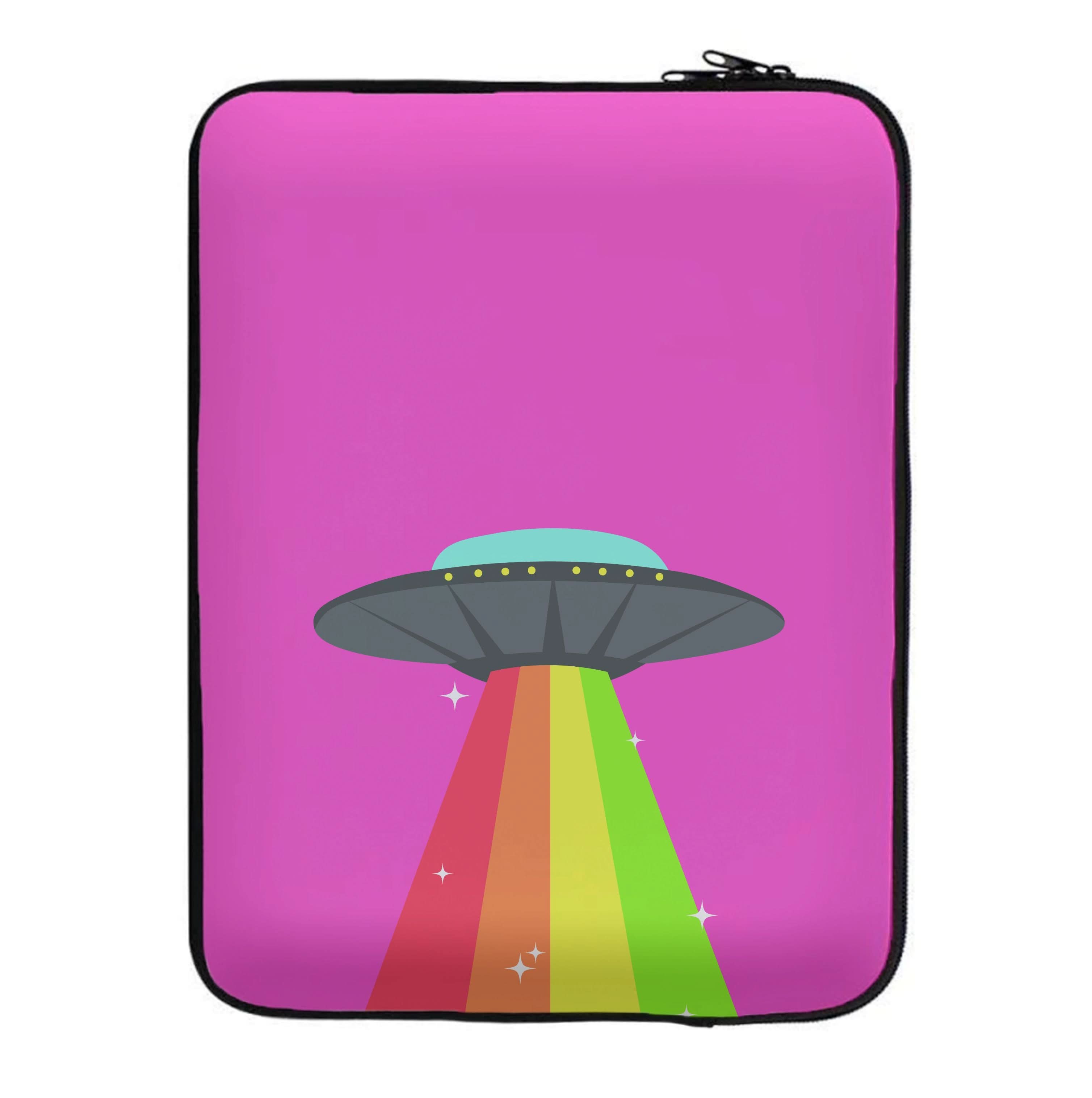 Rainbow Alien Spaceship Laptop Sleeve