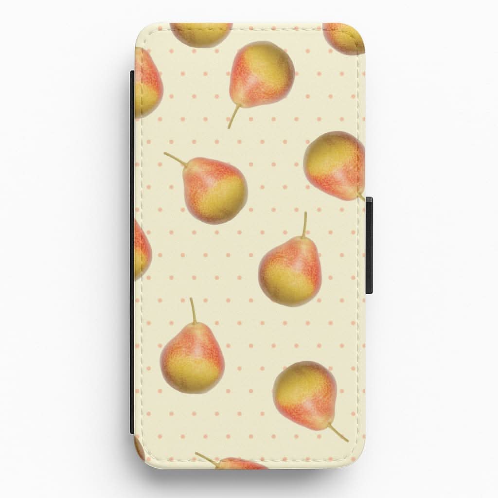 Pears And Polka Dots Pattern Flip / Wallet Phone Case