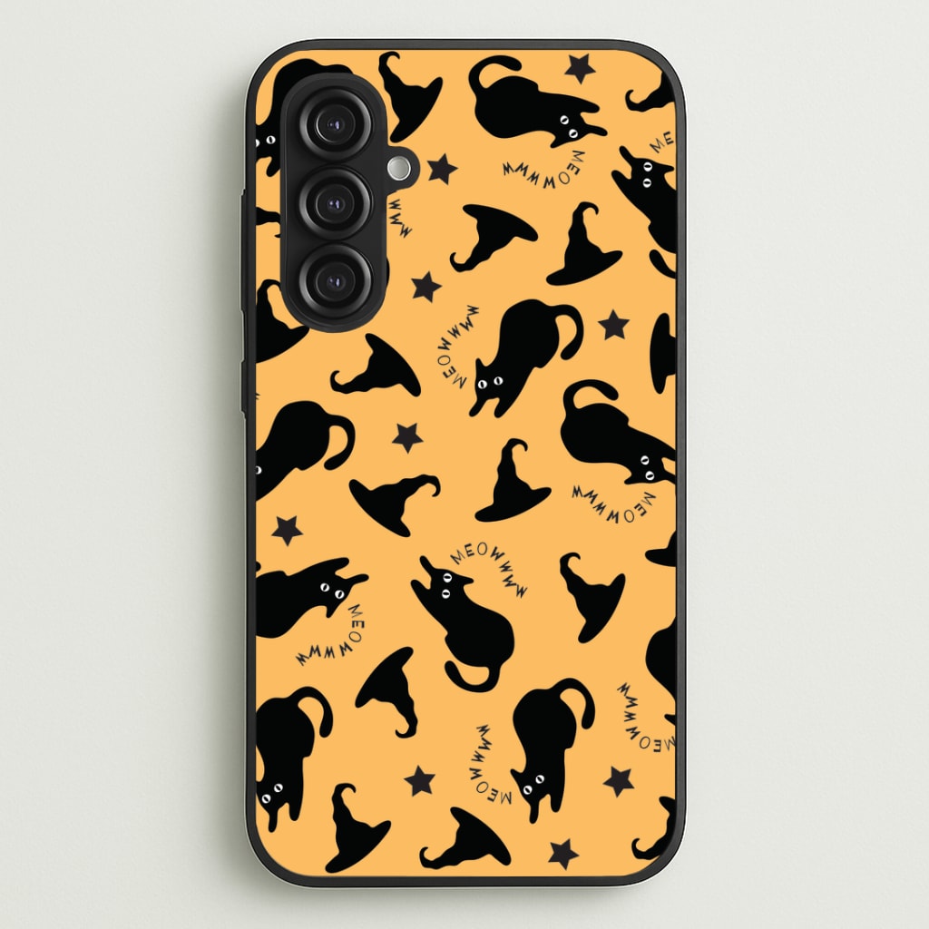 Black Cat And Hats Pattern Galaxy S23FE Case