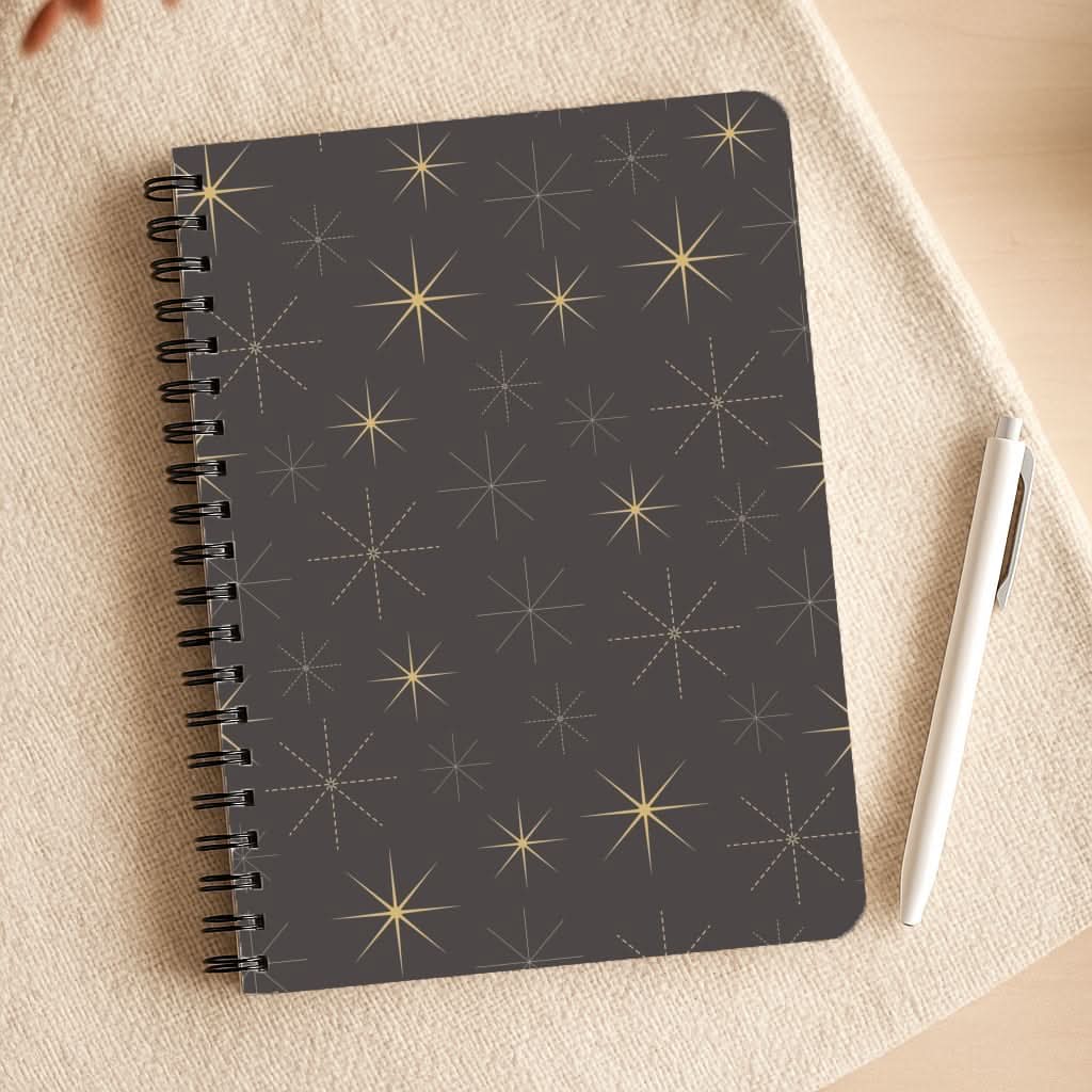 Christmas Gold Stars Pattern Notepad