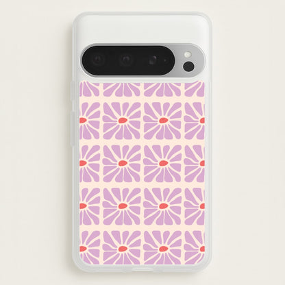 Square Abstract Flowers Mauve Google Pixel 9 Pro XL Case