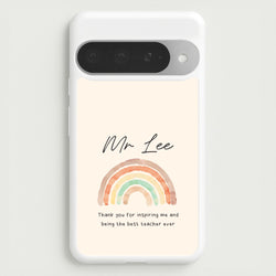 Biege Personalised Teacher Rainbow  Google Pixel 10 Pro XL Case