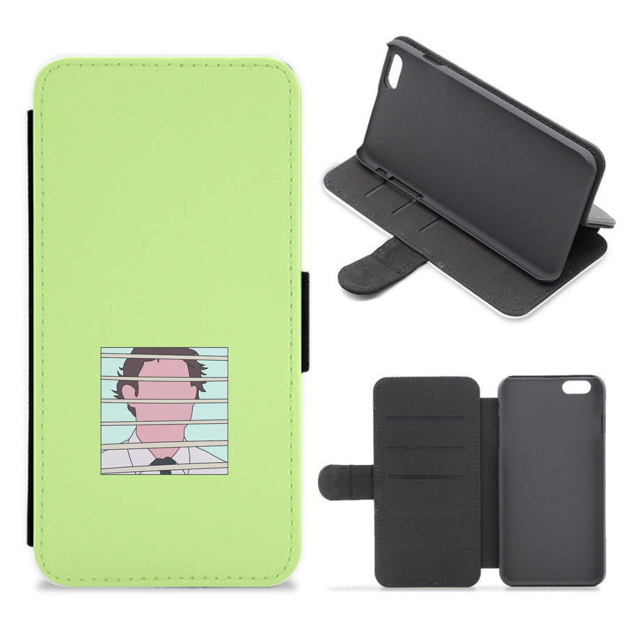 Jim Through The Blinds - The Office Flip / Wallet Phone Case