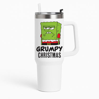 Grumpy Christmas Cartoon Sponge Tumbler