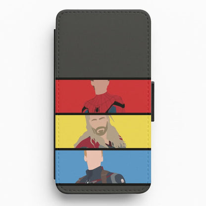 Superhero Team Red, Yellow And Blue Flip / Wallet Phone Case