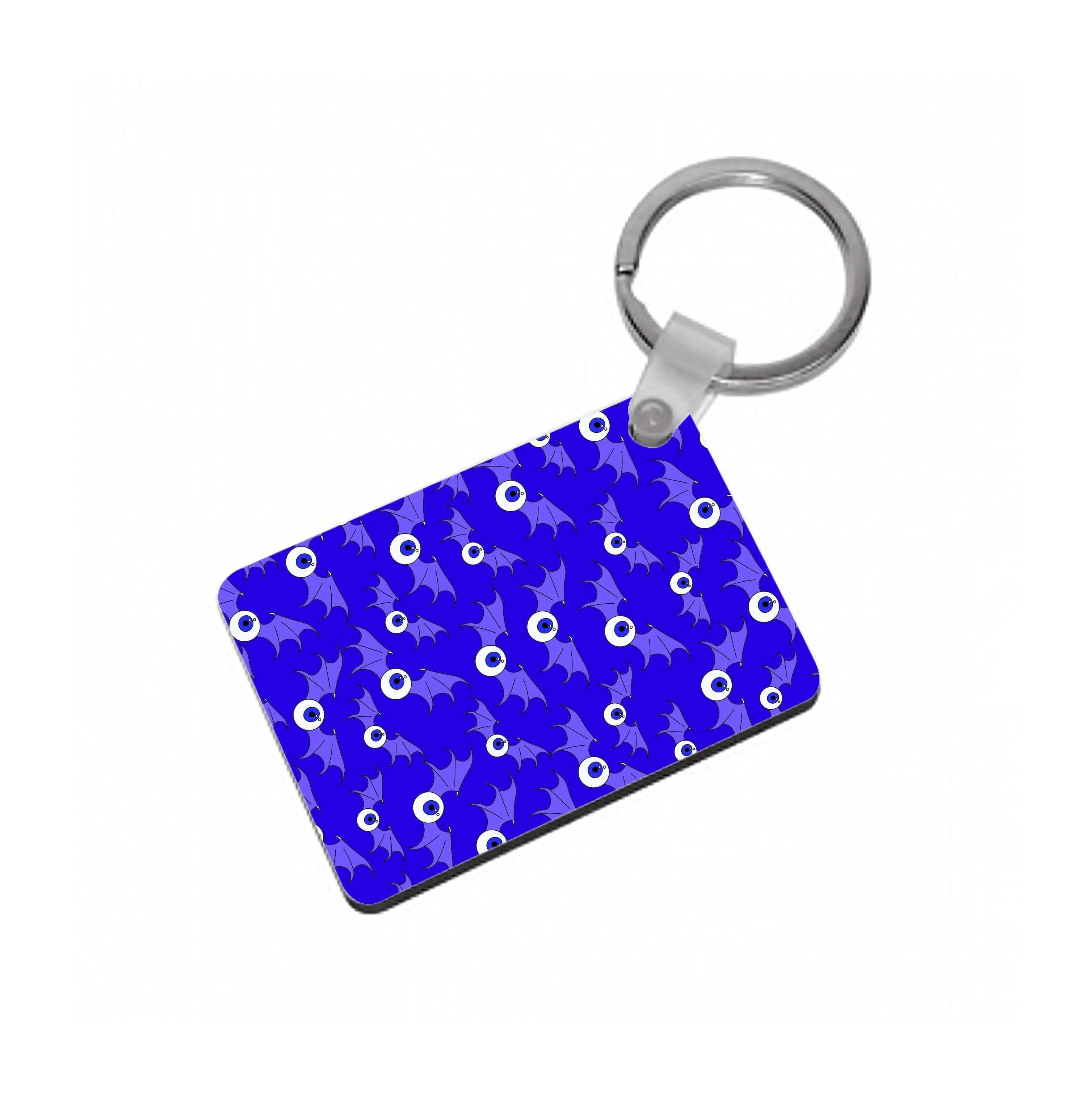 Purple Bat Pattern Keyring