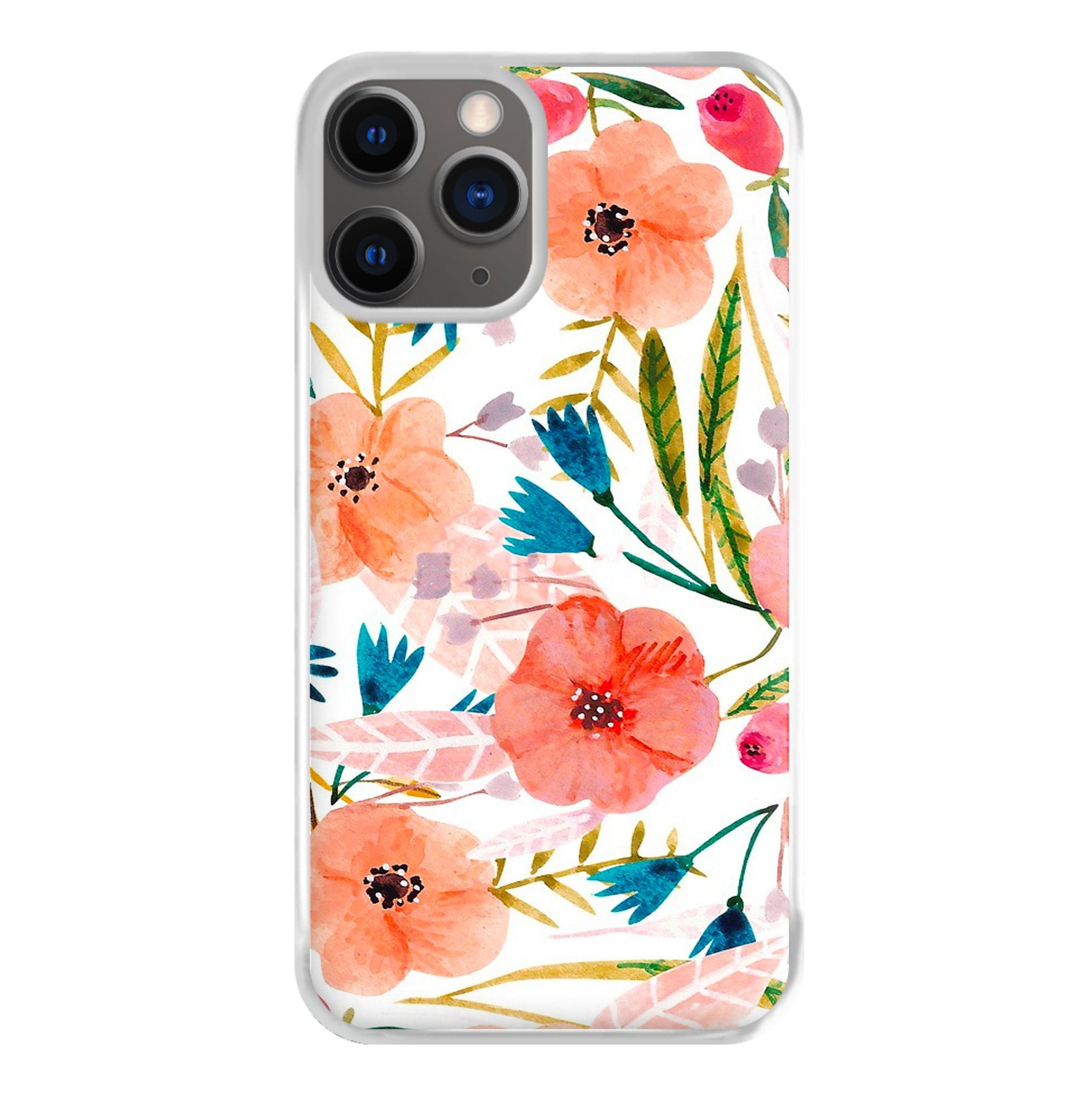 Peach Watercolour Floral Pattern Phone Case