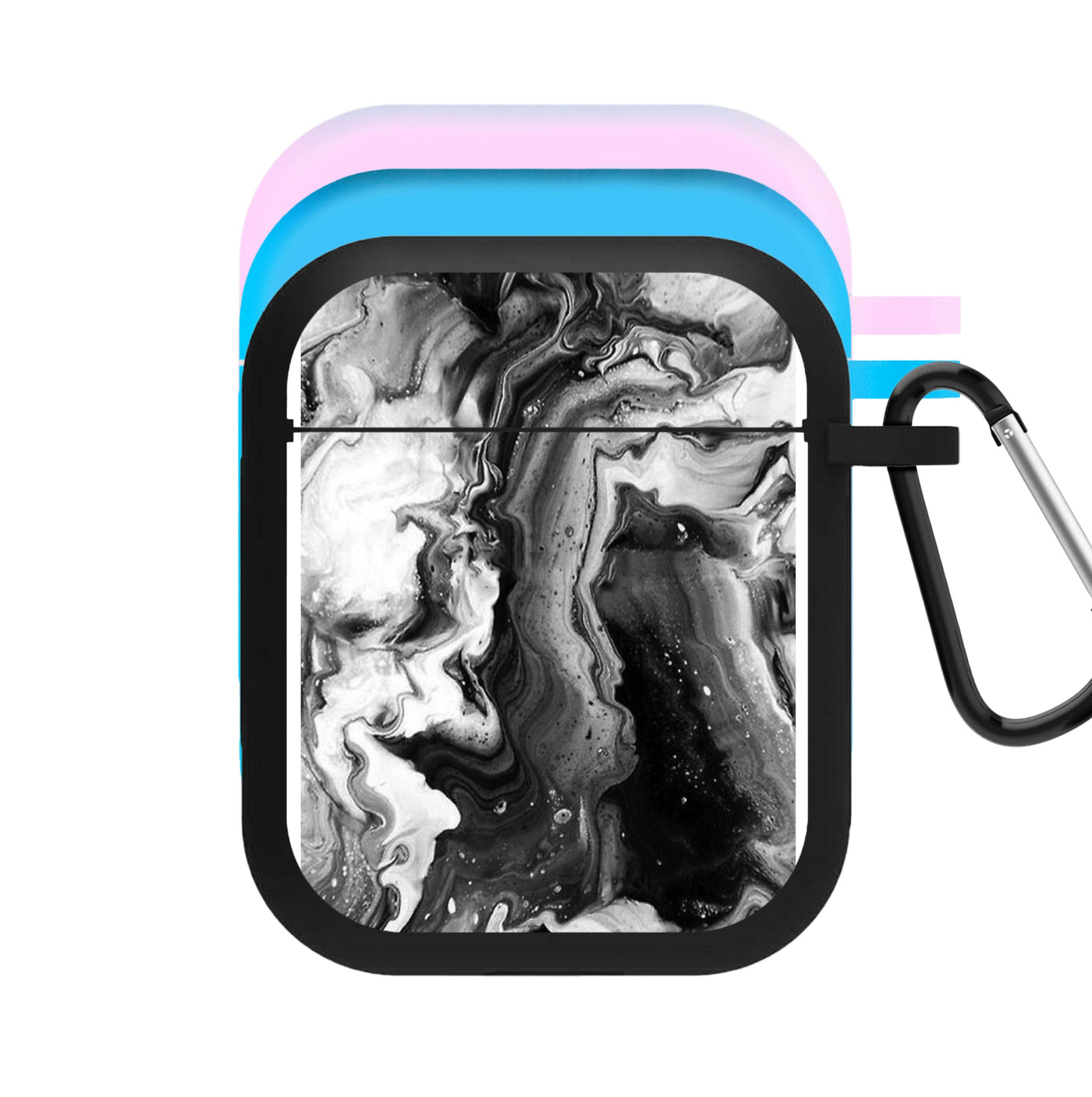 Black and White Leaking Marble AirPods Case