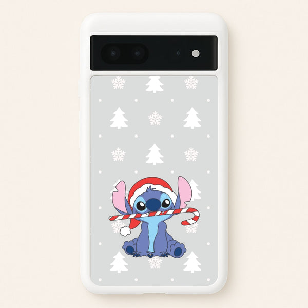 Cute Blue Alien Candycane Google Pixel 7 Case
