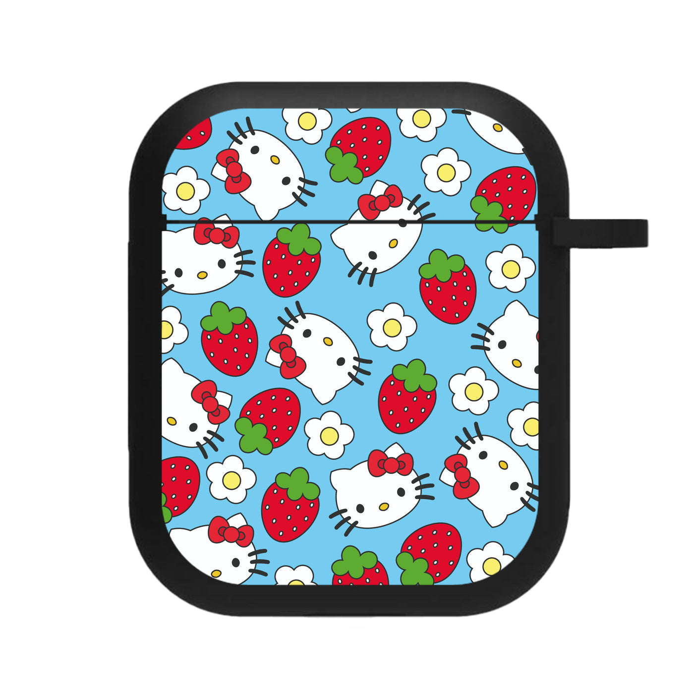Strawberries And Flowers Pattern - Hello Kitty AirPods Case