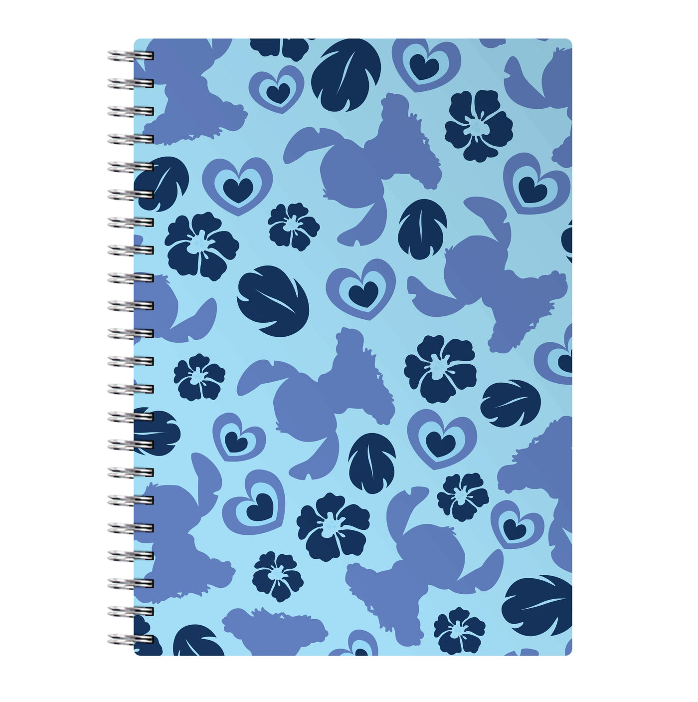 Blue Alien Silhouette Pattern Notebook