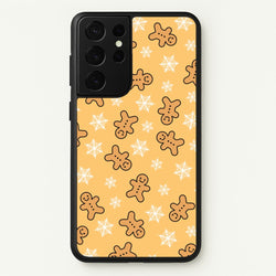 Cute Gingerbread And Snowflakes Pattern Galaxy S21 Ultra Case