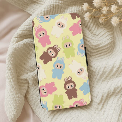 Colourful Little Monsters Pattern Leather Phone Case