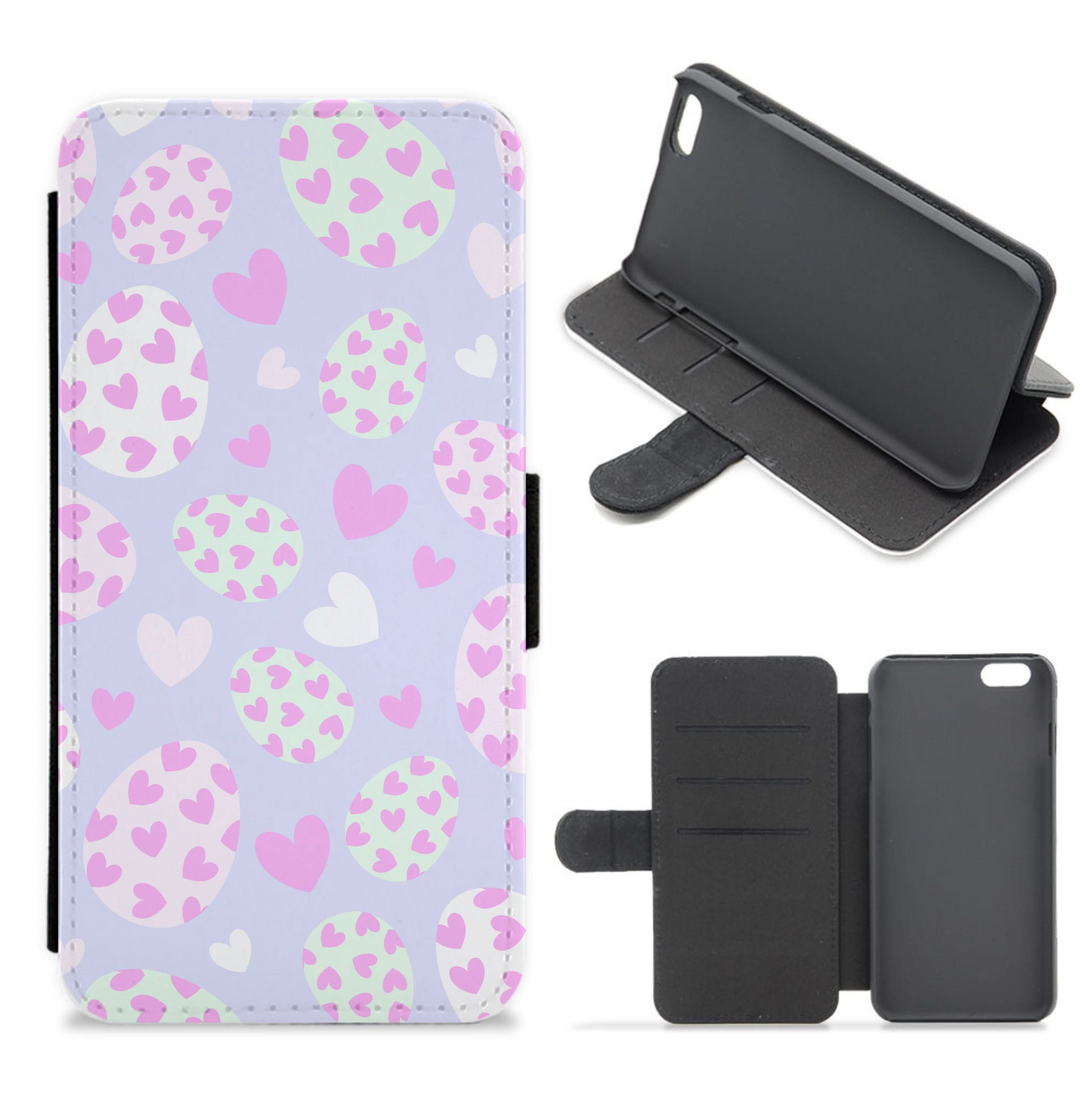 Heart Easter Eggs Pattern Flip / Wallet Phone Case