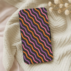 Wavy Abstract Halloween Pattern Leather Phone Case