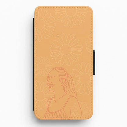 Belly And Daisies Outline Flip / Wallet Phone Case