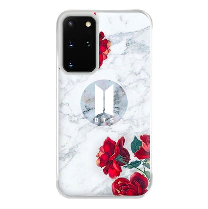 K-Pop Band Logo Marble Roses Phone Case