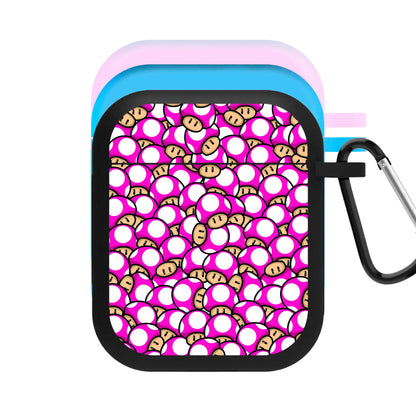 Mushroom Pattern - Dark Pink AirPods Case