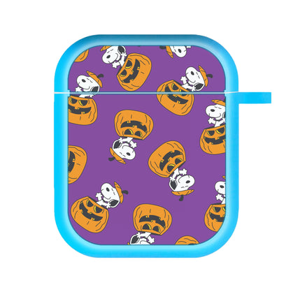 Cartoon Beagle Pumpkin Pattern AirPods Case