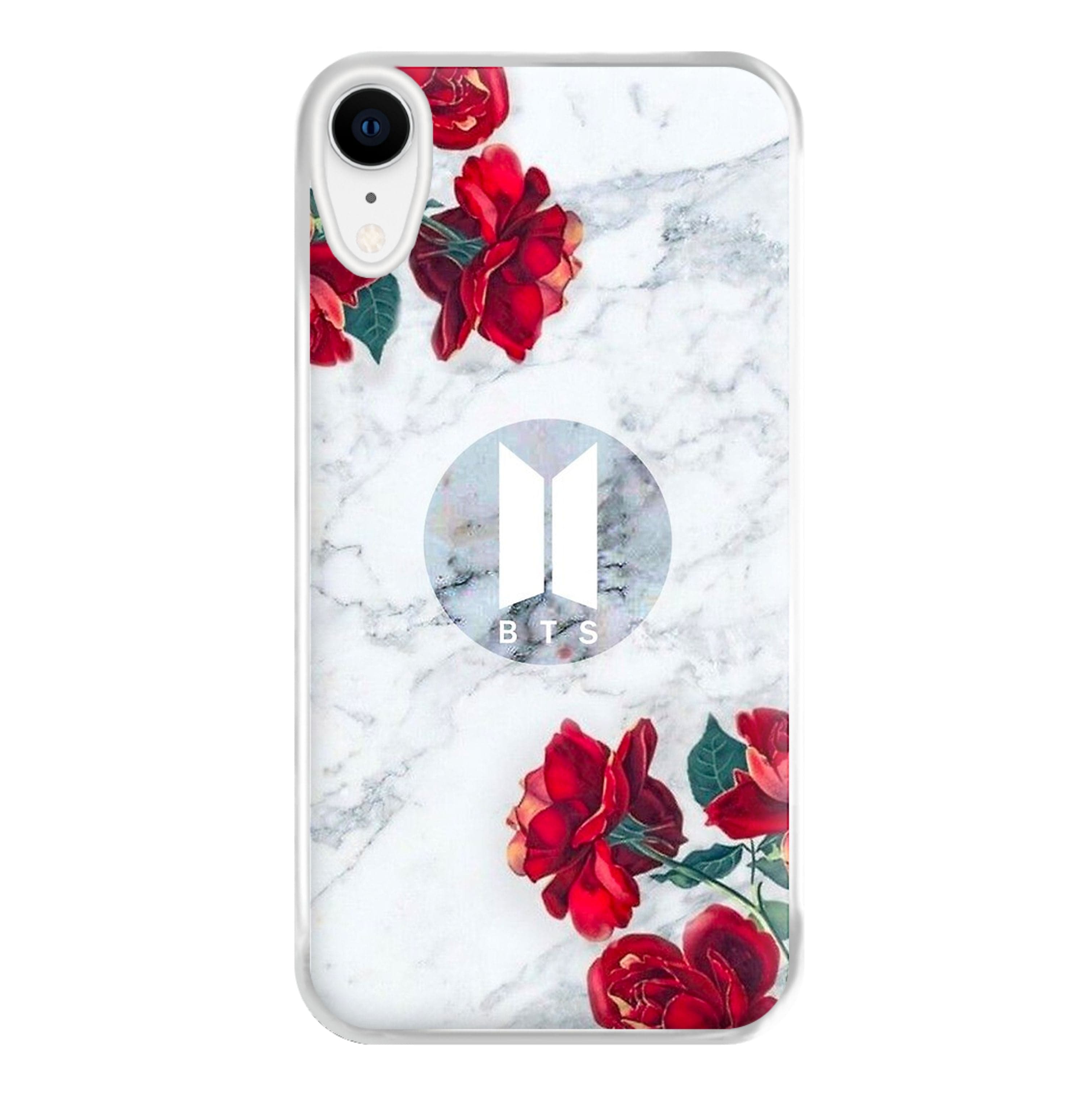 K-Pop Band Logo Marble Roses Phone Case