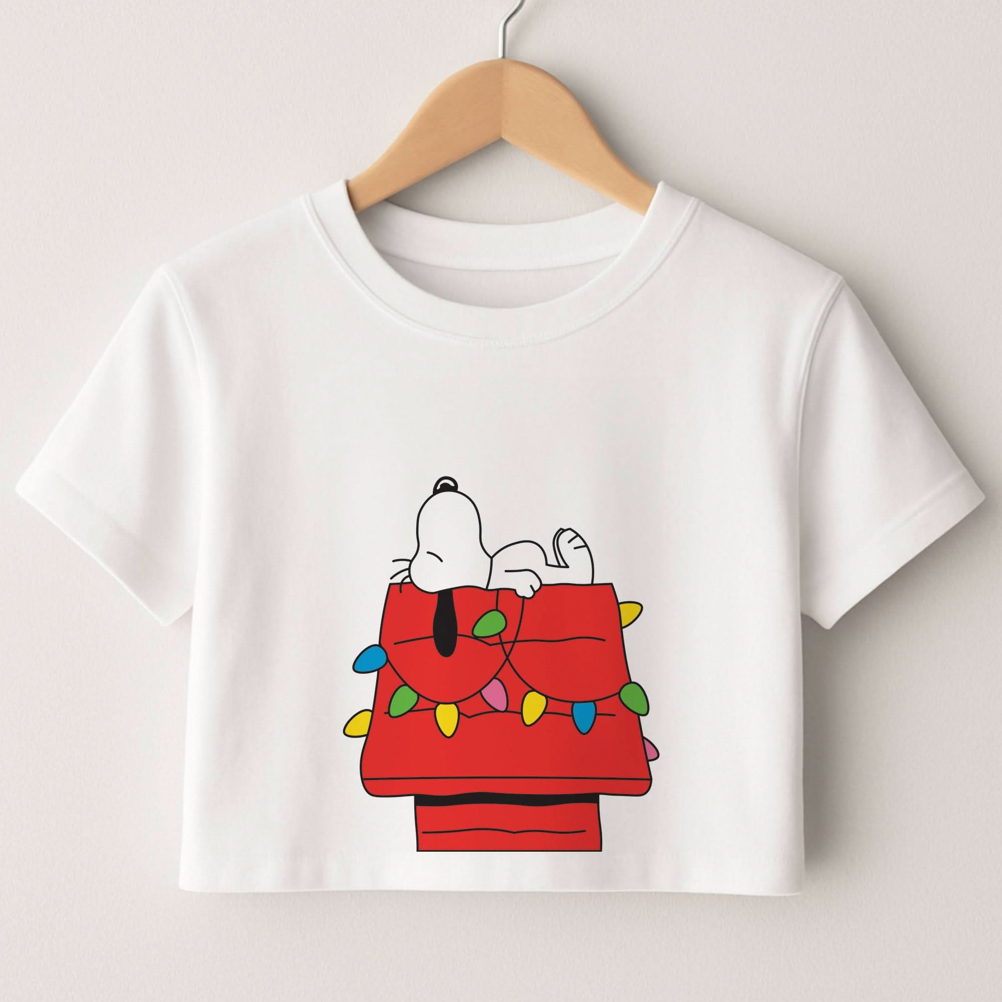 Cartoon Beagle Fairylights Crop top