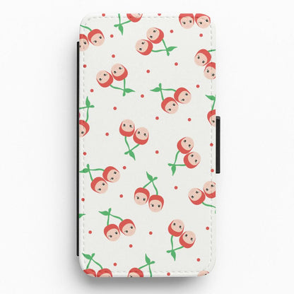 Cherry Angels Pattern Flip / Wallet Phone Case