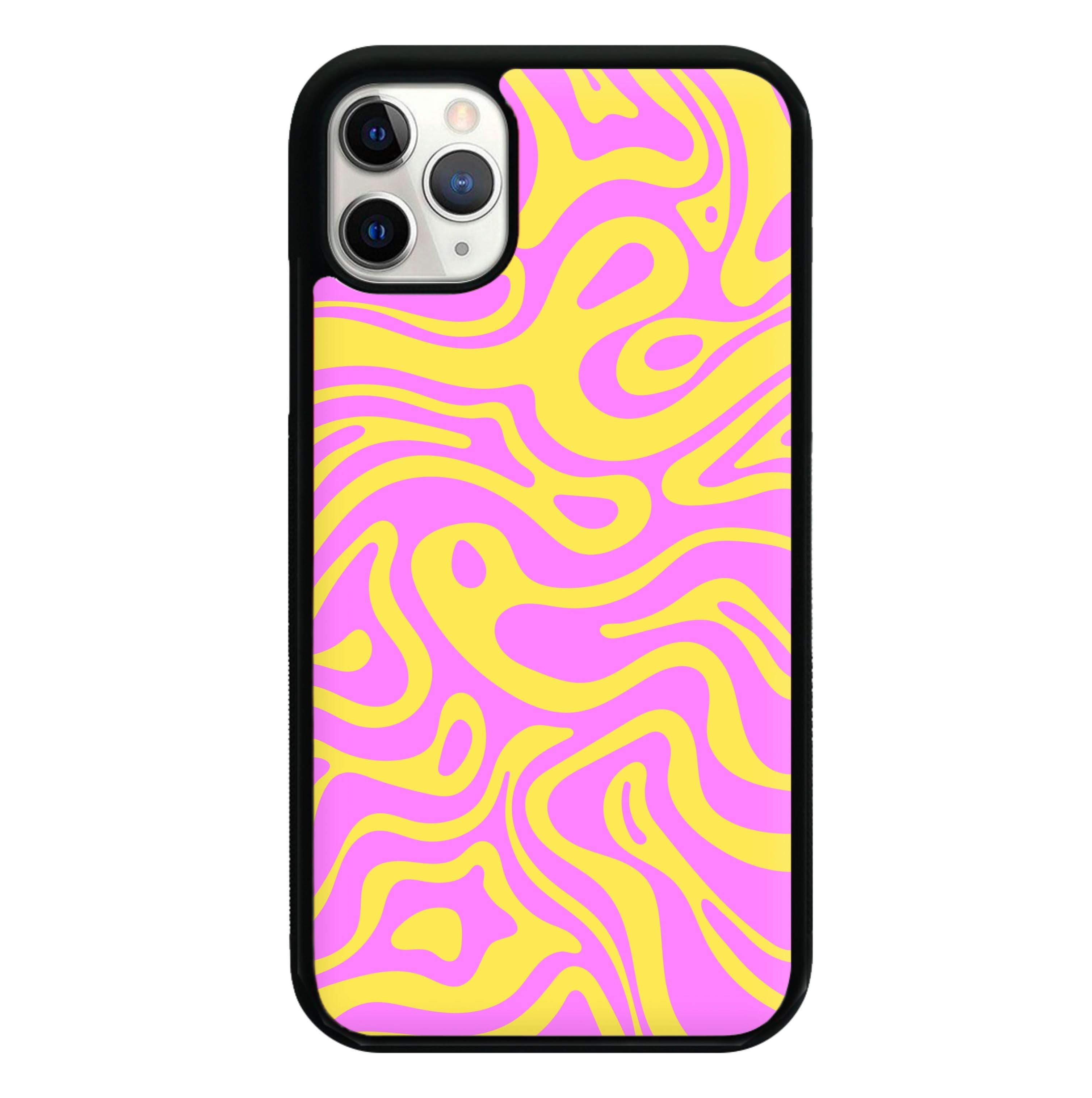 Yellow And Pink Waves Pattern Phone Case