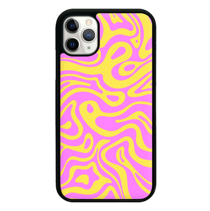 Yellow And Pink Waves Pattern Phone Case