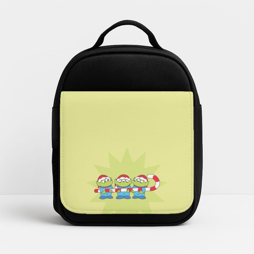 Cute Green Aliens Candycane Lunchbox