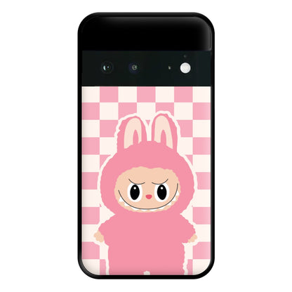 Checkered Cute Pink Monster  Google Pixel 6a Case